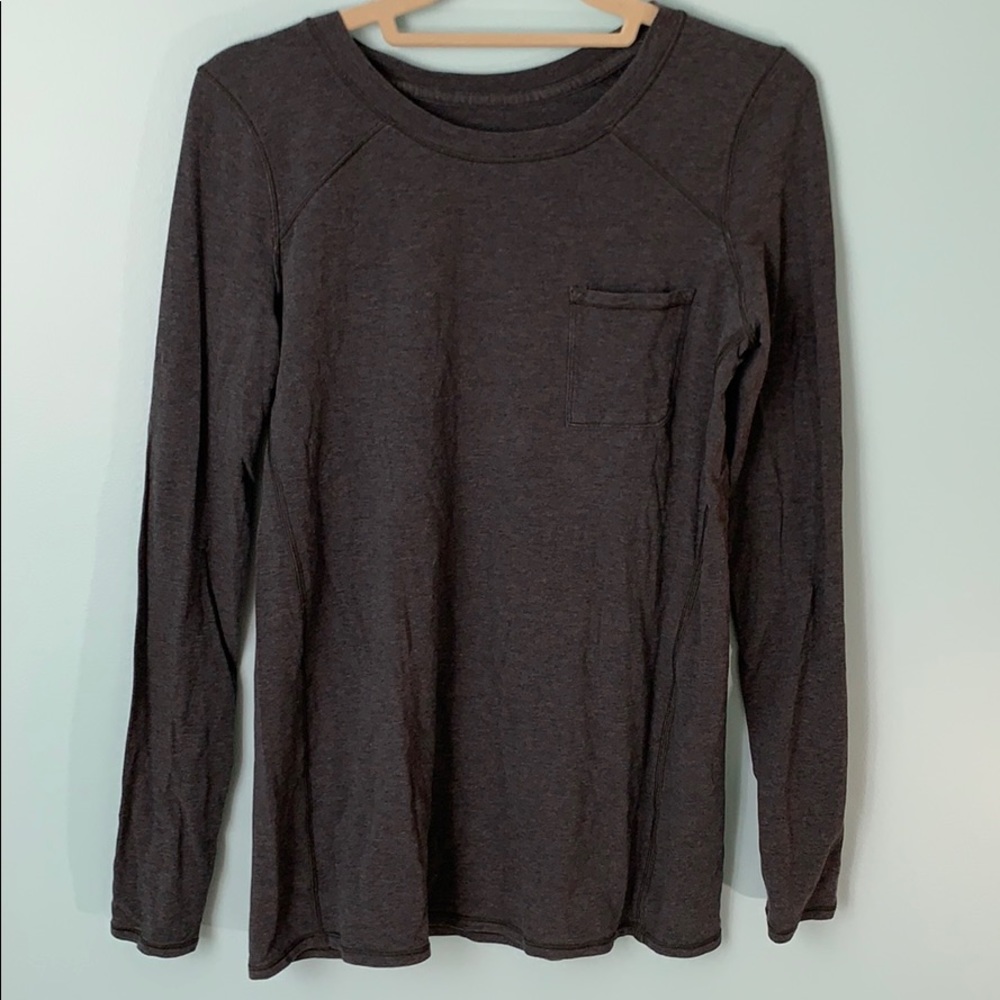 Lululemon Grey Long Sleeve Scoop Neck Top
